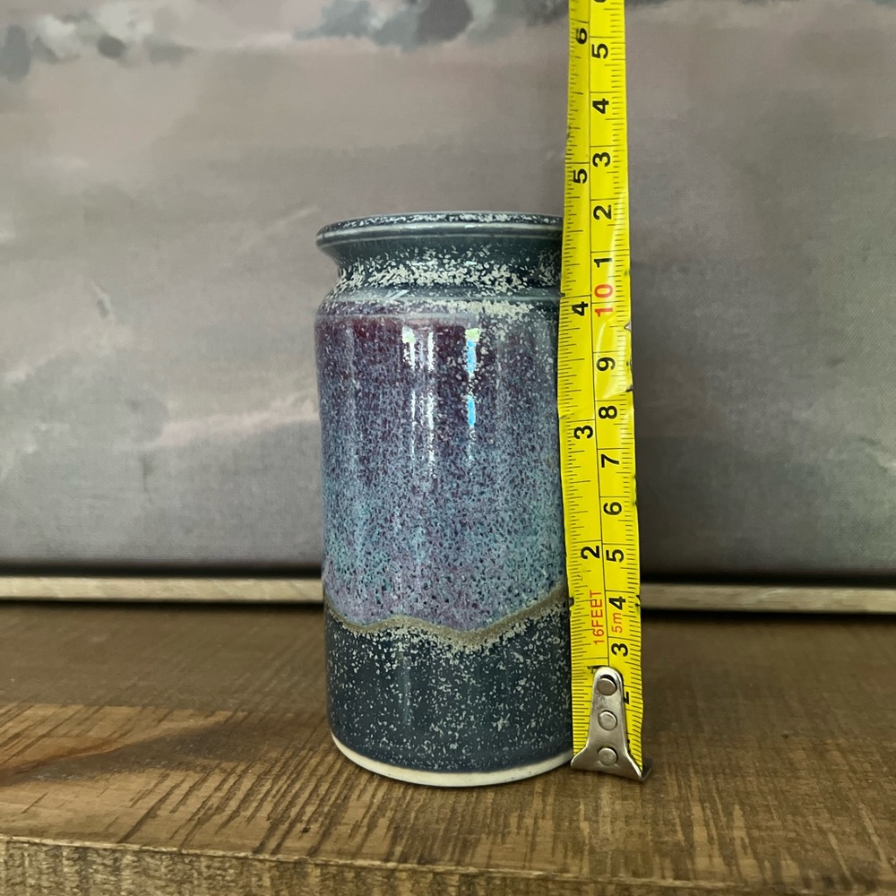 VTG-Bruning Studio Pottery 4.75" Blue Vase - Picture 4 of 7